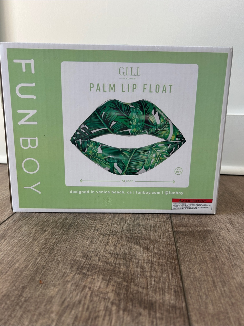 Funboy G.I.L.I. Palm Lip Float - Green Leaf Tropical Print